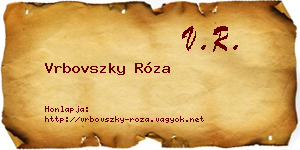 Vrbovszky Róza névjegykártya